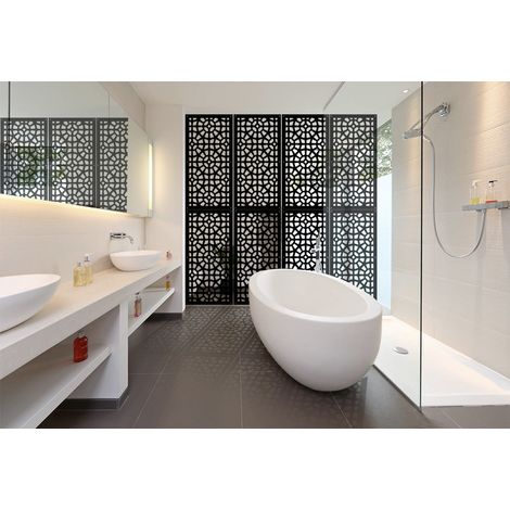 SANPIETRINI - Panneau ajouré en PVC - Brise-soleil - Dimension : 50x150 cm - Couleur : noir