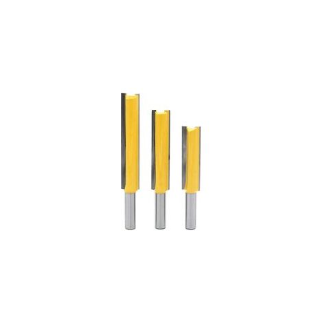 3Pcs 8mm Queue Fraises de Fraisage extra longues, Fraise à Bois Fraise Extra-longue Fraise droite à bout 8mm x 1/2" x 50.8mm, 8mmx 1/2" x 63mm, 8mmx 1/2" x 76mm (1/5)