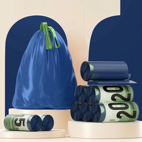 Sacs Poubelle Verts avec Liens Coulissants – 20L (Largeur 60 cm x Hauteur 65 cm), 96 Sacs (6 Rouleaux × 16 Sacs) Sacs Poubelle Extra Résistants 100% PEBD Recyclé (1/5)