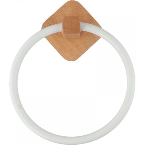 Porte-serviettes rond style bois - anneau porte-serviettes blanc1 (1/5)
