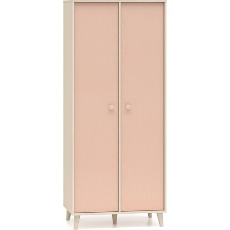 Armoire 2 portes Alycia Beige et Rose (1/5)