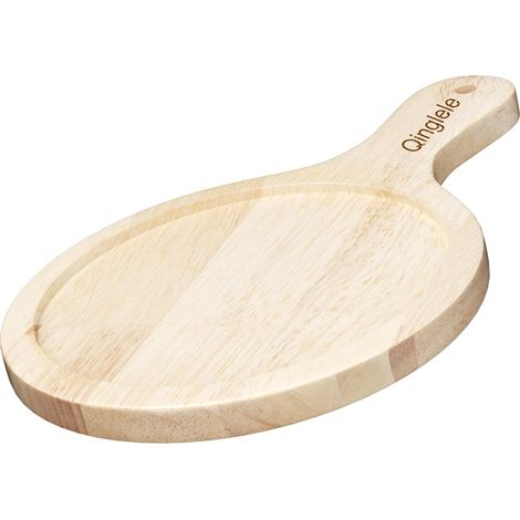 Assiette à pizza en bois d'hévéa épais, diamètre 17,8 cm, planche à pizza ronde, petite planche à pizza avec poignée, plaque à pizza pour pizza (1/5)