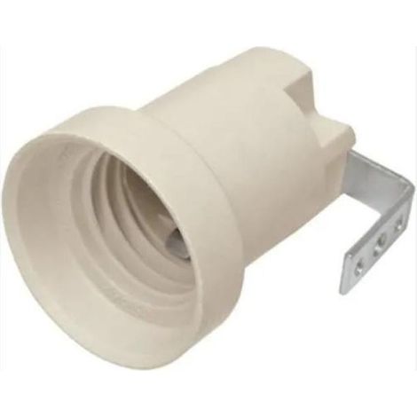 Portalampada E27 con staffa di montaggio in metallo, 2 fori M4, 50x35x35