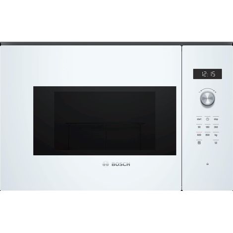 Bosch – Micro-onde grill encastrable 20L 800W – 5 niveaux de puissance – Éclairage intérieur – Plateau tournant 25,5 cm (1/4)