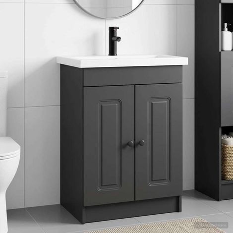 vidaXL Badezimmermöbel-Set Schwarz 78,5 x 37,5 x 81 cm Holzwerkstoff (1/5)