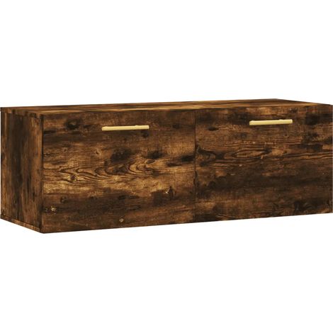 Armadio da parete in legno ingegnerizzato pratico portaoggetti 100 x 36,5 x 35 cm in legno rovere fumo 020048881