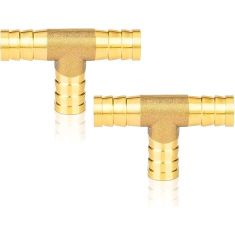 connecteur 12mm T pièce en laiton air comprimé raccord de tuyau 3 voies T-pièce pour tuyau d'air comprimé 2 pièces (1/5)