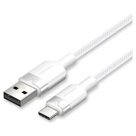 Cable USB 2.0 Tipo-C Vention CTNWH/ USB Tipo-C Macho - USB Macho/ Hasta 60W/ 480Mbps/ 2m/ Blanco
