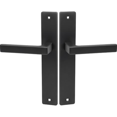 Manija de puerta en placa larga Rando Black