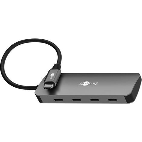 Hub USB (USB-C) 4 ports USB-C USB 3.1 10 Gbit/s Aluminium 0,10 mètre (1/2)