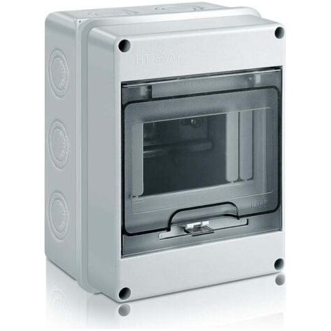 Coffret Electrique Etanche Exterieur, IP65 Boîtier de Distribution en Saillie avec Terminaux, ABS de Surface en Plastique pour une Utilisation à l'extérieur, (5 MODULE)