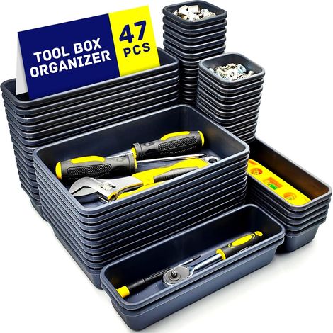 Boîte à outils, organisateur de tiroir à outils, séparateur de boîte à outils, organiseurs et rangement d'outils de garage, accessoires de boîte à outils pour armoire à outils roulante (1/5)