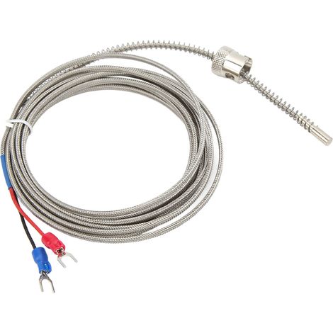 Sonde thermocouple type K en acier inoxydable robuste antiparasite anti-corrosion 0-600°C raccord U 12.3mm pour mesure température 3 m (1/5)