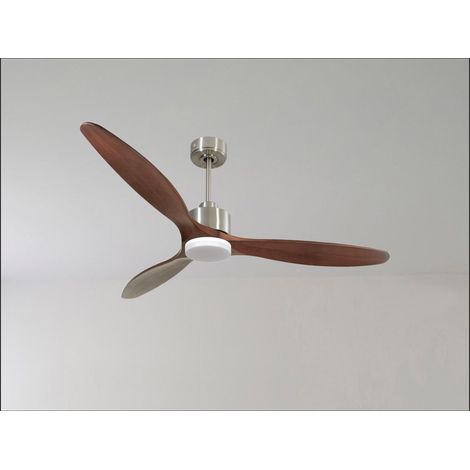Modulo Slim Ring - Super destratificateur et ventilateur DC 166 cm chrome pales bois sombre idéal 30 à 60 m² (1/5)