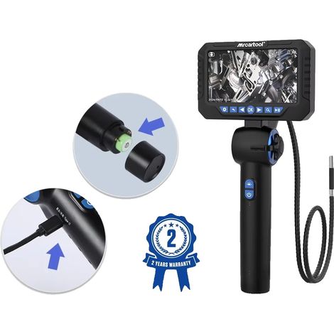 Borescope-Kamera, 6,25 mm Objektivdurchmesser, 1 m Schlauchlänge, 1080p Auflösung, maximaler 210° schwenkbarer Winkel, Schärfentiefe 15-100 mm (1/5)