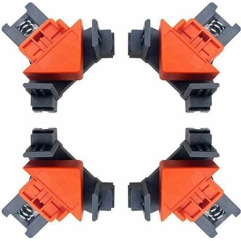 HONORNIC - Set of 4 Right Angle Clamps for Woodworking, 90 Degree Right Angle Clamping Clip for Quick Frame Fixing