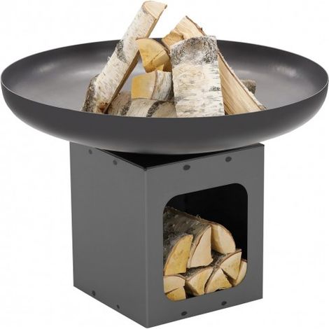Brasero TONO 60 cm en acier avec range bois – Hauteur 55 cm – Épaisseur 2,5 mm – Pour feu et barbecue – Farmcook (1/5)