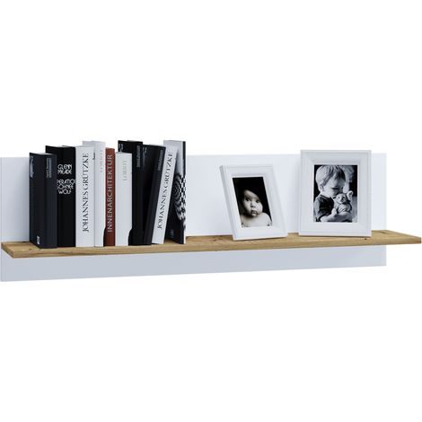 Estante de tablero de pared de estantería de pared de madera Usilo 30x102x20 - VCM