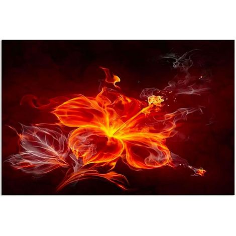 Tableau fleur de feu - 70 x 50 cm (1/4)