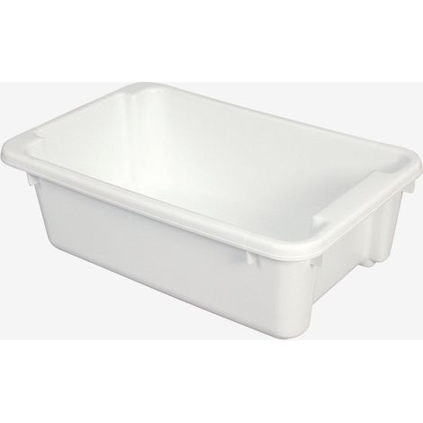Bac renforcé rectangulaire empilable emboîtable 40 L - blanc - Gilac (1/2)
