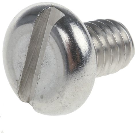 Vis à métaux RS PRO M4 à tête Cylindrique fendue en Acier Inoxydable, 6mm ( Prix pour Sachet de 100 )
