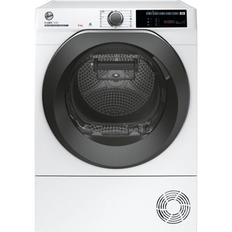 Hoover H-DRY 500 NDE H9A3TCBEXS-S Asciugatrice a pompa di calore 9Kg classe A+++ motore Inverter 15+1 programmi programma lana Auto Care Active Dry controllo remoto bianco 596x611x850 (1/5)
