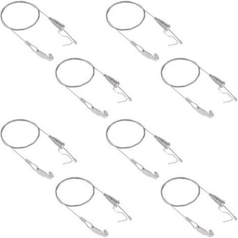 Bilderaufhängeset mit Haken, 8 verstellbare Edelstahlaufhänger, robustes Metallkabel, professionelles Kunstbilder-Präsentationsset (1 m, kleiner Haken) (1/5)