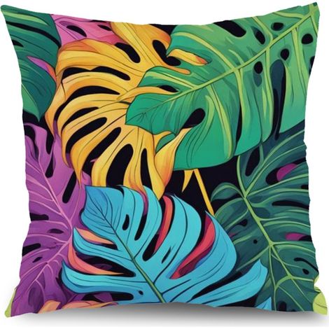 Housse de coussin patio floral, décoration canapé-lit extérieur maison,45×45cm (1/5)