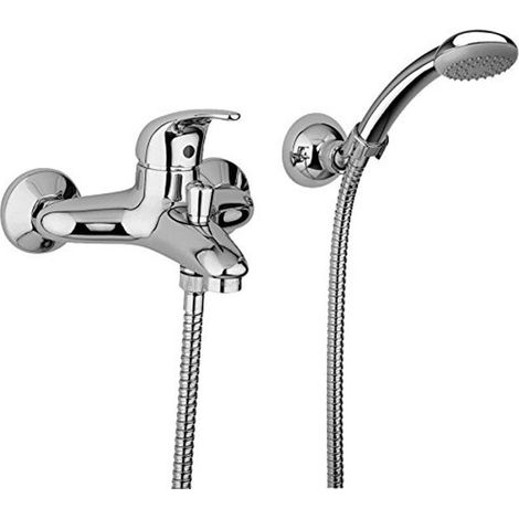 Miscelatore vasca/doccia paffoni serie nettuno due con duplex e supporto a muro fisso di colore bianco (1/3)