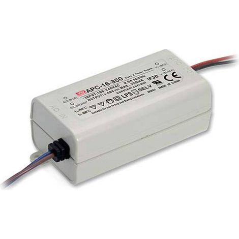 Mean Well APC-16-350 Driver per LED Corrente costante 16 W 0.35 A 12 - 48 V/DC non dimmerabile, Protezione sovraccarico