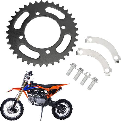 Couronne arrière 420 76 mm 37 dents avec boulon de couronne arrière + blocage de couronne arrière, adaptée aux motos tout-terrain de 50 à 190 cm3 (1/5)
