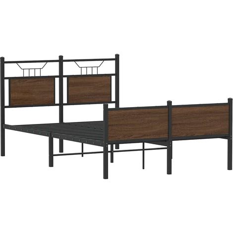 vidaXL Giroletto senza Materasso Rovere Marrone 120x200 cm Truciolato (1/5)