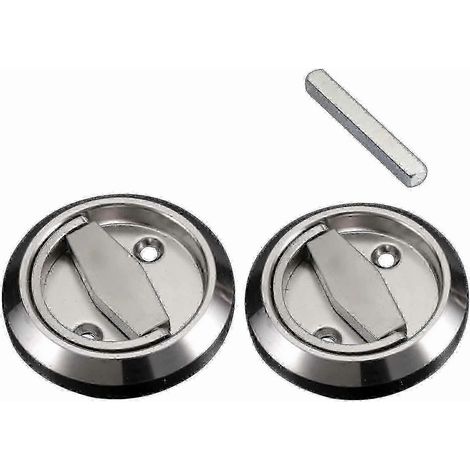 Lot de 2 poignées de porte invisibles en acier inoxydable 304, ignifugées, antirouille et antivol, compatibles avec les portes coulissantes. (1/5)