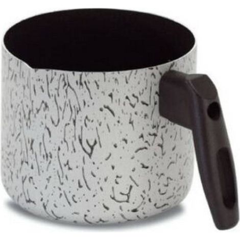 TrAdE Shop Traesio - Pentolino Bollilatte Bolli Latte 12 Cm Silver Plus Antiaderente Con Manico -
