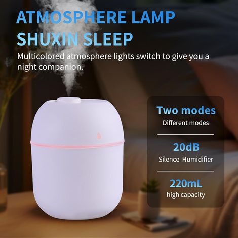 Mini humidificateur USB portable à brume froide, diffuseur d'arômes pour voyage, voiture, bureau et chambre (1/5)