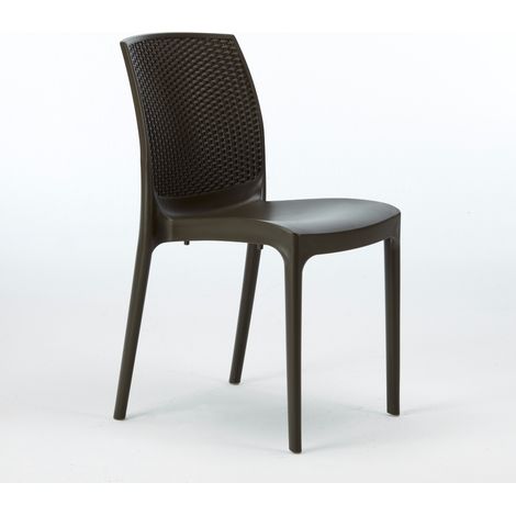 Sedie in Poly Rattan Giardino Bar Ristorante Boheme Grand Soleil - Marrone