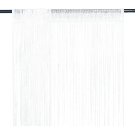 2 pcs Rideau en fils,Rideau d'intimité 100 x 250 cm Blanc CFW46739 (1/4)