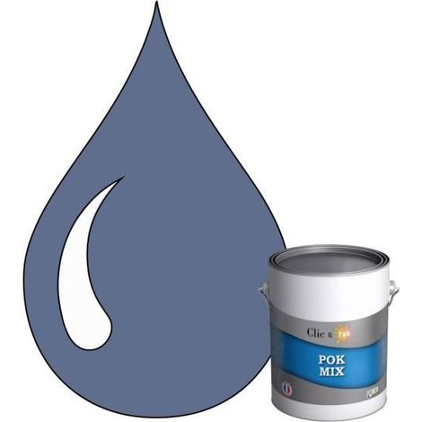 Peinture d'Accroche et Finition 2 en 1 - POK - POK MIX Bleu - Acrylique Satinée - 1L - RAL 5014 (1/4)