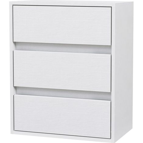 Montas Commode 3 tiroirs bois moderne blanc (1/5)