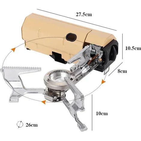 Réchaud à gaz de camping 2600W, portable et pliable, pour la randonnée, le barbecue et les voyages. Système de cuisson à gaz avec brûleur à cassette. Réchauds de cuisine portables. (1/5)