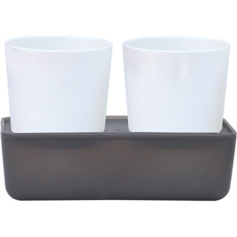 Pot À Plantes Auto-Arrosage - Pot Carré En Plastique PP Avec Mèche En Coton - Pour Plantes D’intérieur Jardin Et Succulentes - 1 Pièce (1/5)