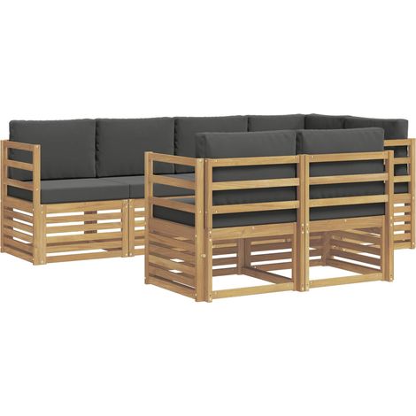Set di divani da esterno 7 pcs Bianco e Antracite vidaXL