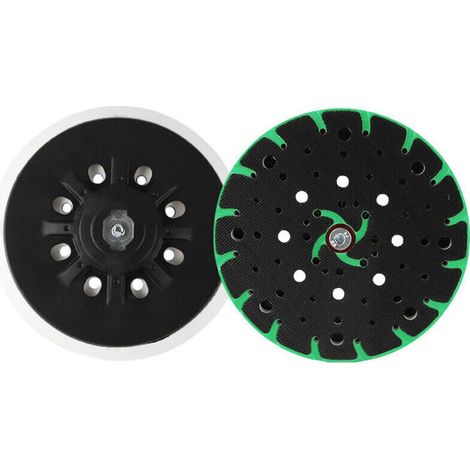 Disque Abrasif 150mm, Plateau de Ponçage Disque Ponceuse 150mm Ponçage de Tampons D'Interface pour Ponceuses Excentriques, Ponceuses Bosch, Boucle Festool, Vert (1/5)