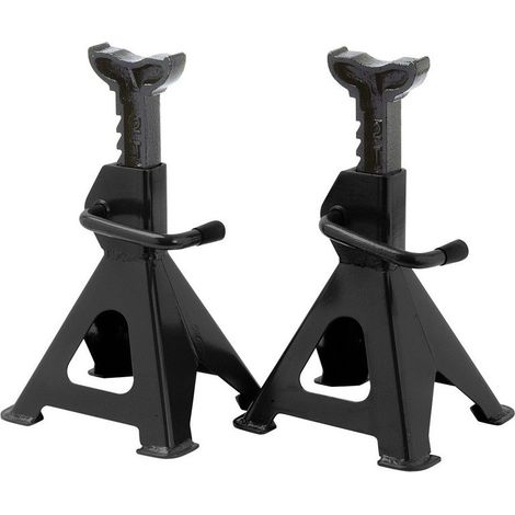 OSE – Lot de 2 chandelles à crémaillère 2 tonnes – Acier Q235 – Hauteur réglable 280-420 mm – Stabilité optimale pour levage voiture (1/2)