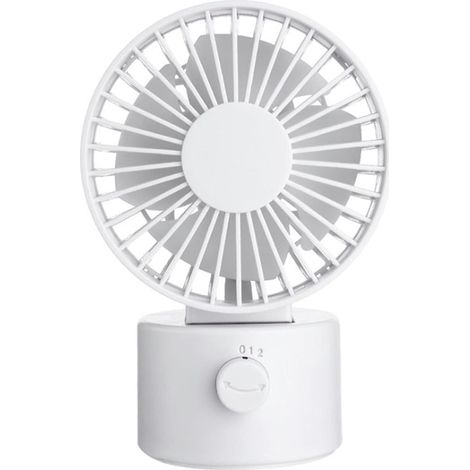 USB Desk Fan, Portable Mini Rotating Strong Wind Mute Cooling Machine Suitable for Personal Desk-Blanc (1/5)