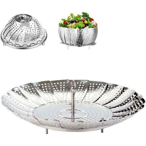 Panier Vapeur - Inox 9 Pouces - Compatible Autocuiseur - Pour Cuisson à la Vapeur - 1 Pièce