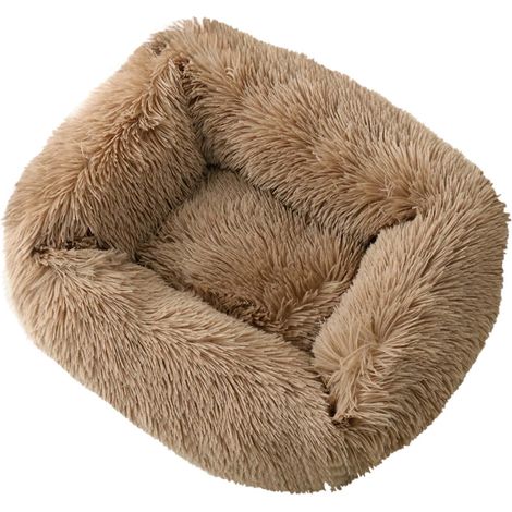 Lit Pour Chien - Coussin Calmant En Velours Doux Avec Rembourrage Épais - Pour Chiens Et Chats De Petite Et Moyenne Taille - Lavable En Machine - Marron - 1 Pièce (1/5)