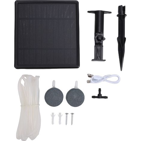 Aérateur solaire pour bassin, batterie 2000 mAh, pompe à oxygène solaire pour aquarium, bassin hydroponique et piscine extérieure (1/5)