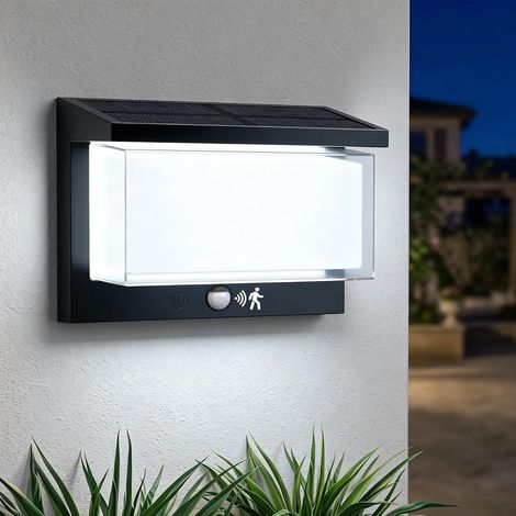 Lampe Solaire Extérieure avec Détecteur de Mouvement, IP65 Lumière Murale Extérieure 6500K, 3 modes lampe LED extérieure à détecteur de mouvement pour Jardin, Garage, Terrasse, Cour (1/5)