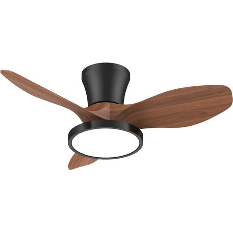 Ventilateur de Plafond LED 80 cm avec Moteur DC Silencieux et Télécommande,Noyer (1/5)
